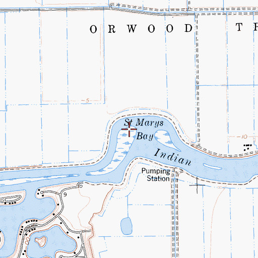 Topographic Map of Saint Marys Bay, CA