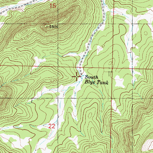 Topographic Map of South Blye Tank, AZ