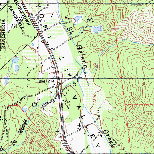 Topographic Map of Saint Marys Creek, CA