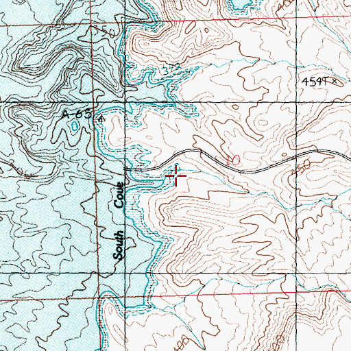 Topographic Map of South Cove, AZ