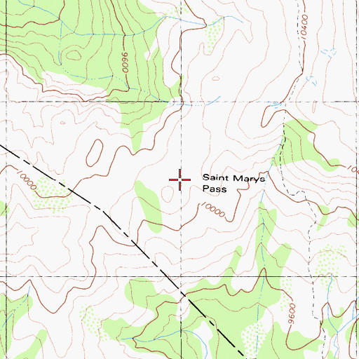 Topographic Map of Saint Marys Pass, CA
