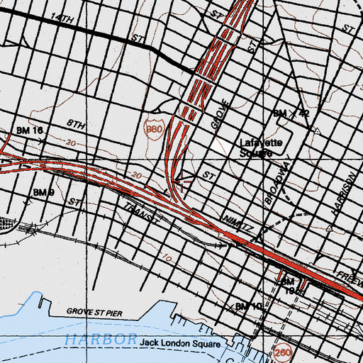 Topographic Map of Saint Marys School (historical), CA