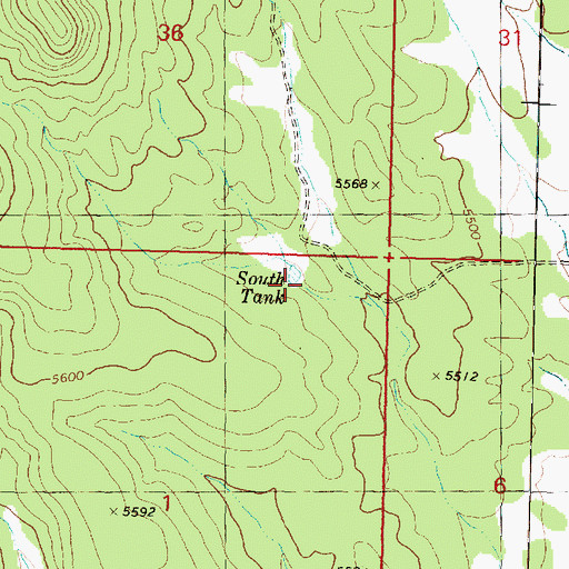 Topographic Map of South Tank, AZ