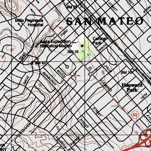 Topographic Map of Saint Matthew Catholic School, CA