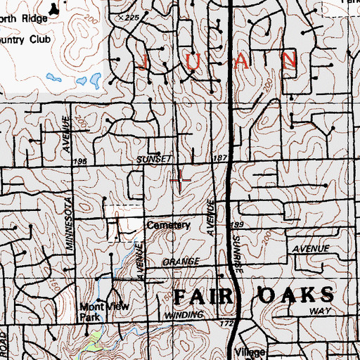 Topographic Map of Saint Mel Catholic School, CA