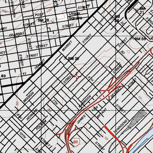 Topographic Map of Saint Patrick School, CA