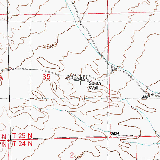 Topographic Map of South Well, AZ