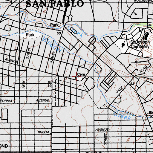 Topographic Map of Saint Paul School, CA