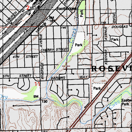 Topographic Map of Saint Rose School, CA
