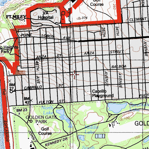 Topographic Map of Saint Thomas the Apostle School, CA