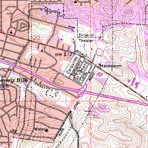 Topographic Map of Saint Vincent Cemetery, CA