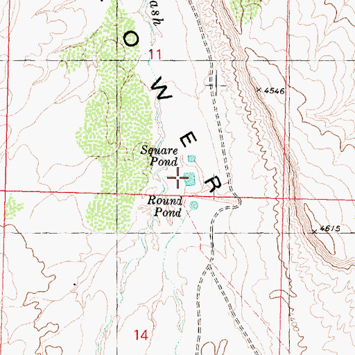 Topographic Map of Square Pond, AZ