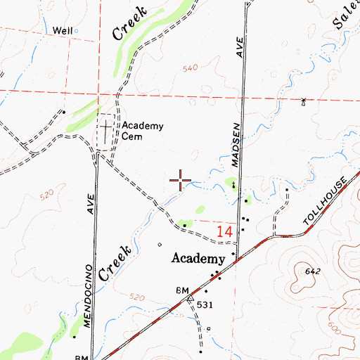 Topographic Map of Sales Creek, CA