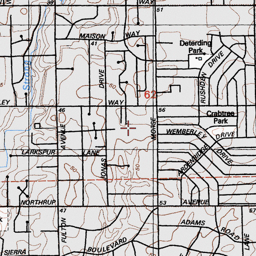 Topographic Map of Jonas Salk Alternative Middle School, CA