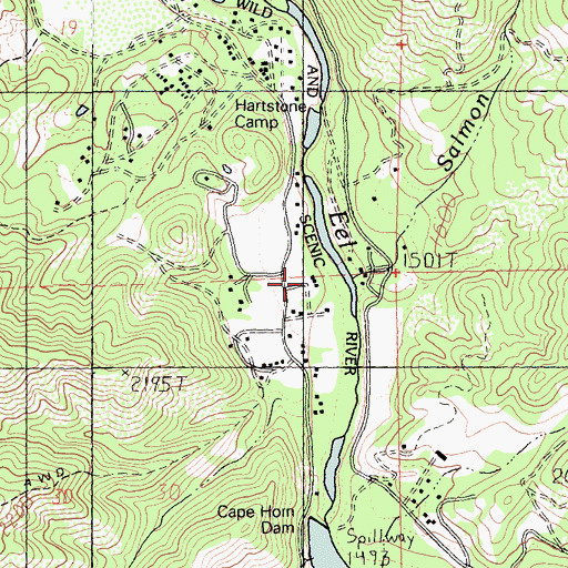 Topographic Map of Salmon Creek, CA