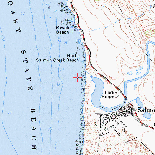 Topographic Map of Salmon Creek, CA