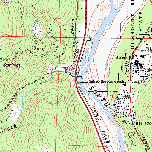 Topographic Map of Salmon Creek, CA