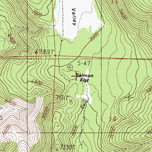 Topographic Map of Salmon Flat, CA