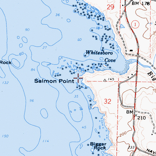 Topographic Map of Salmon Point, CA