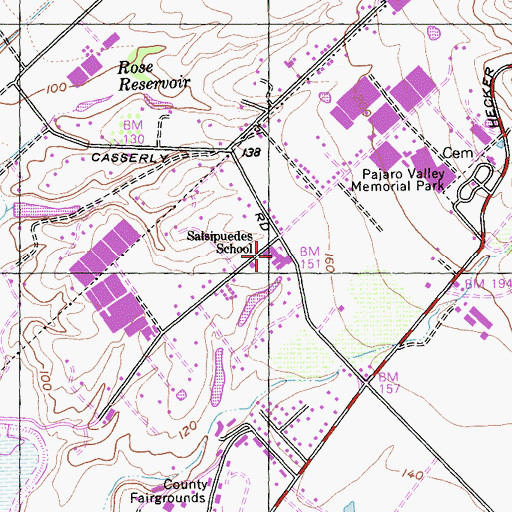 Topographic Map of Salsipuedes Elementary School, CA