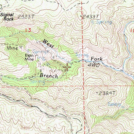 Topographic Map of Salt Branch, CA