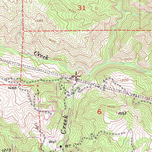 Topographic Map of Salt Creek, CA