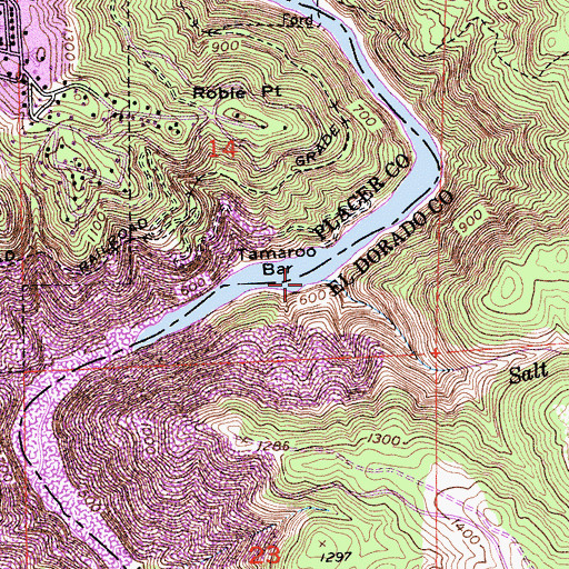 Topographic Map of Salt Creek, CA