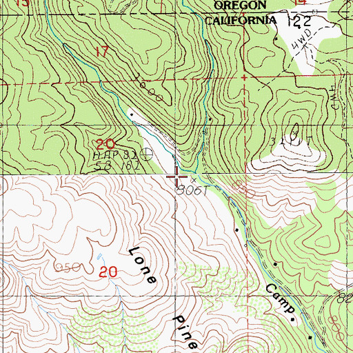 Topographic Map of Salt Creek, CA
