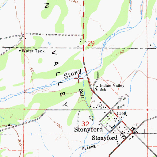 Topographic Map of Salt Creek, CA