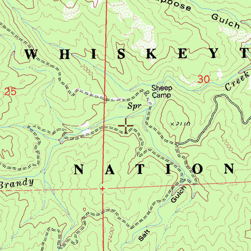 Topographic Map of Salt Gulch, CA
