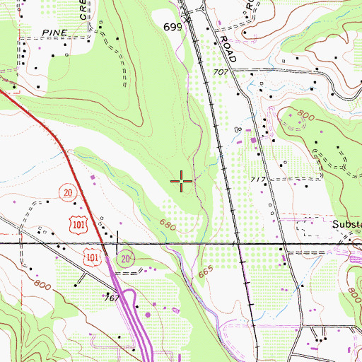 Topographic Map of Salt Hollow Creek, CA