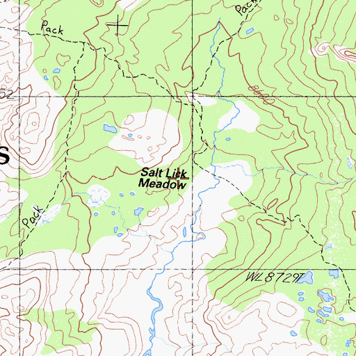 Topographic Map of Salt Lick Meadow, CA