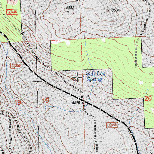 Topographic Map of Salt Log Spring, CA