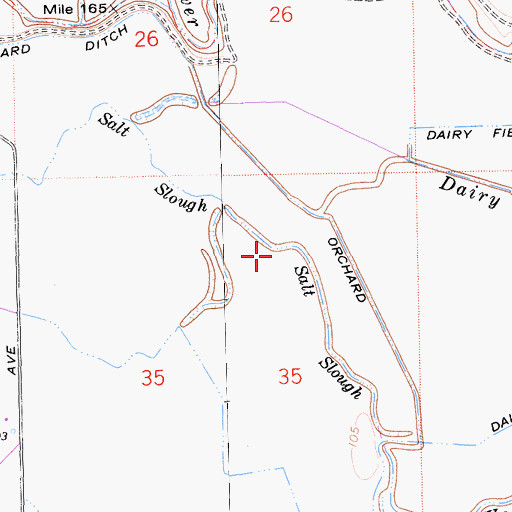 Topographic Map of Salt Slough, CA
