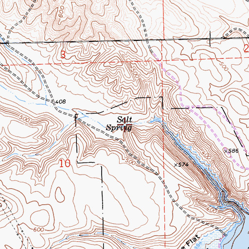 Topographic Map of Salt Spring, CA
