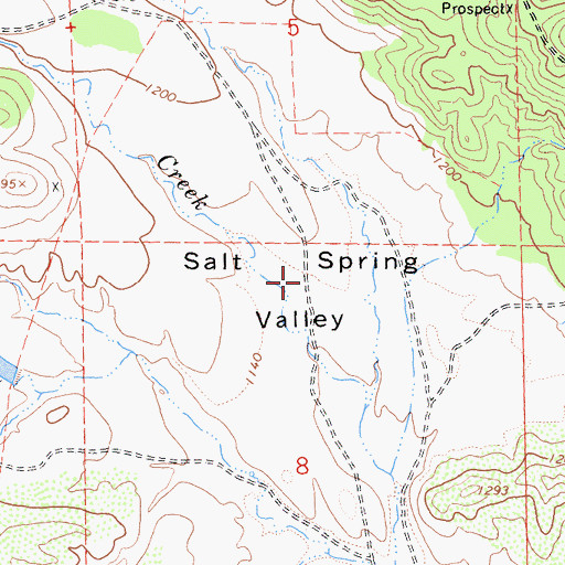 Topographic Map of Salt Spring Valley, CA
