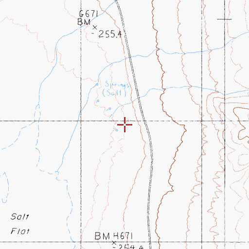 Topographic Map of Salt Springs, CA
