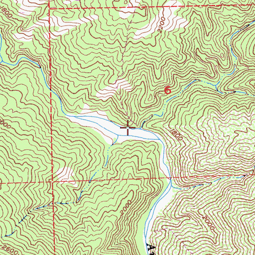 Topographic Map of Sams Canyon, CA