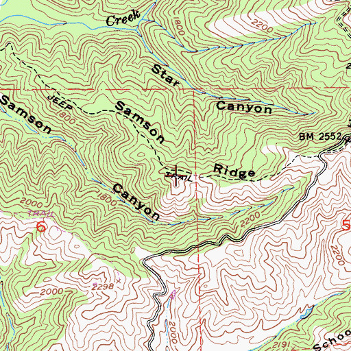 Topographic Map of Samson Ridge, CA