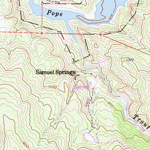 Topographic Map of Samuel Springs, CA
