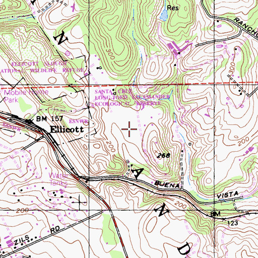 Topographic Map of San Andres, CA
