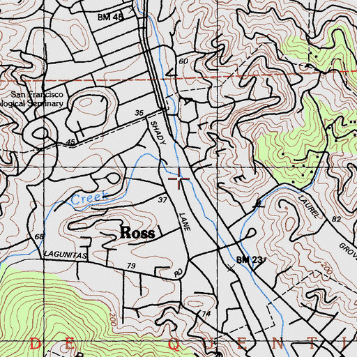 Topographic Map of San Anselmo Creek, CA