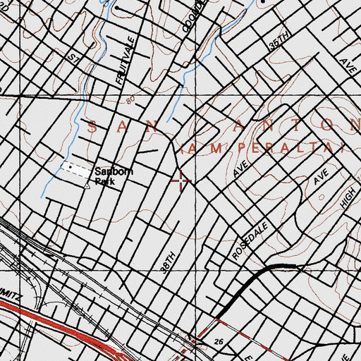 Topographic Map of San Antonio, CA