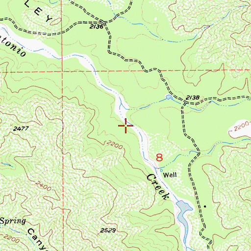 Topographic Map of San Antonio Valley, CA