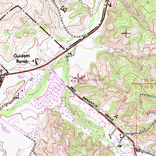 Topographic Map of San Benancio Middle School, CA