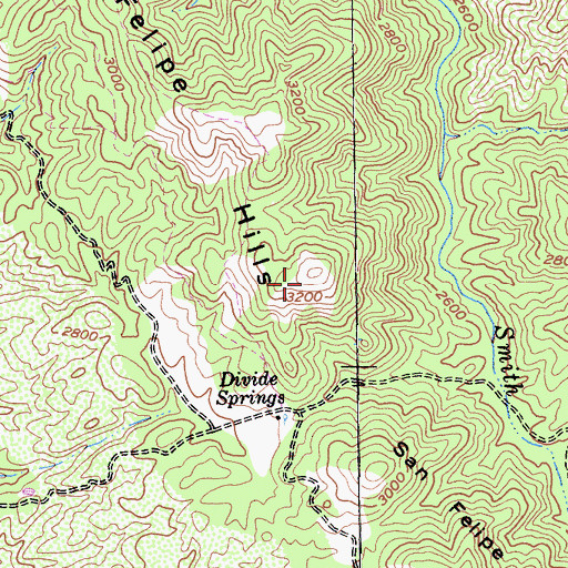 Topographic Map of San Felipe Hills, CA