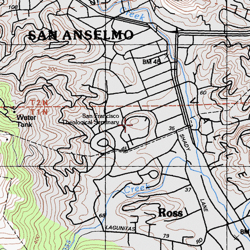 Topographic Map of San Francisco Theological Seminary, CA