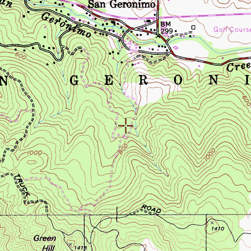 Topographic Map of San Geronimo, CA