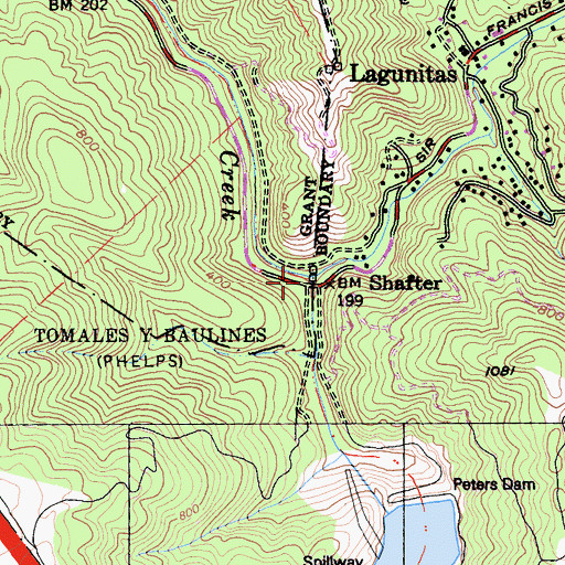 Topographic Map of San Geronimo Creek, CA