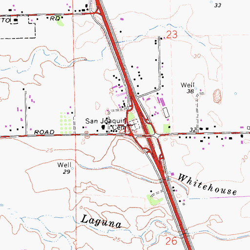 Topographic Map of San Joaquin Cemetery, CA